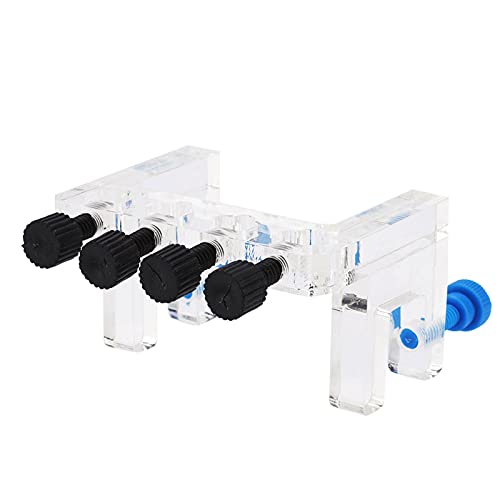 Aquarium Fixture Holder, Aquarium Choice Soft Tube Fixture Holder for Holding Doing Pump Soft Hose, Transparency Hanging 4 Way Tube Holder Tubling with Long Size Screw for Fish Tank Filter Tank