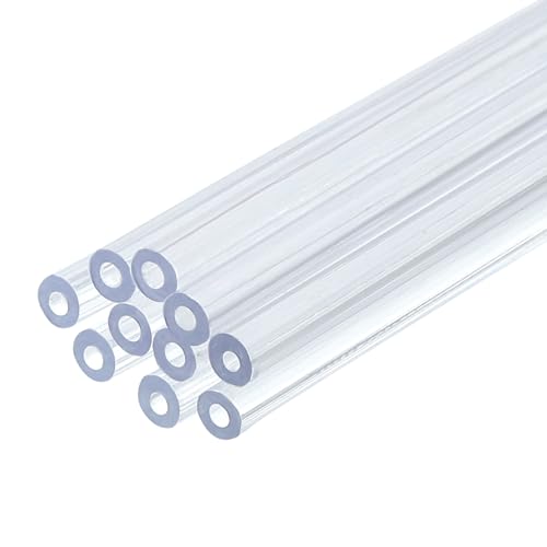 uxcell 10 Pcs Clear Plastic Rigid Tubing 1.5mm ID x 3.5mm OD, 0.5 Meters Length Round Polycarbonate Tubing for Aquarium Water Pipe, Water Cooling System, Plumbing - size: 1.5mm x 3.5mm