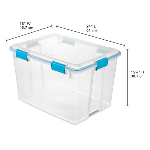 Sterilite 4-Pack Gasket Box, Weather-Resistant Storage Bins with Latching Lids, 80 Quart - Heavy-Duty Organizing Containers for Closet, Bathroom, and Office - size: 80 Quart, style: 4 Pack