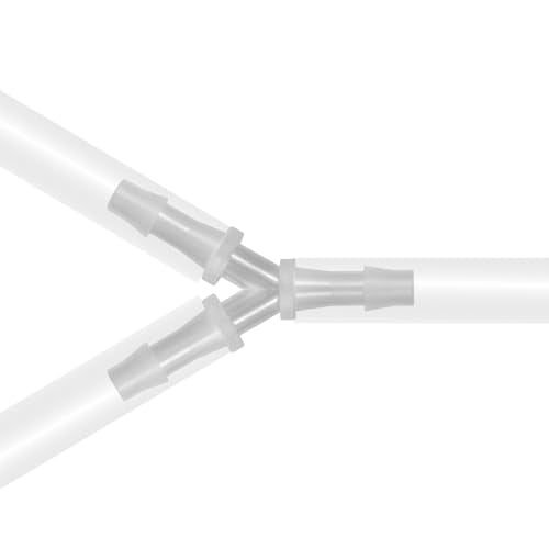 4PCS Aquarium Air Pump Connectors with Check Valve Aquarium, Y Shape 3 Way Airline Tubing Connector, Plastic Barb Equal Y Tee for 3/16 in Hose, Anti Shedding Fish Tank Tube Adapters Splitter