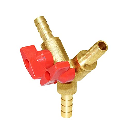 Joywayus 2PCS 3/8" Hose Barb, Y Shaped Type 3 Way Union Intersection/Split Brass Shut Off Ball Valve Fitting - size: 3/8 Inch - 2 pc
