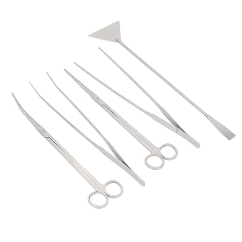 Aquascaping Tool Kit, Stainless Steel Fish Tank Plant Tools for Aquarium Maintenance with Scissors Tweezers, Portable and Durable for Beginners Hobbyists