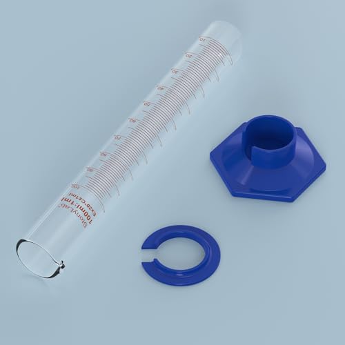 stonylab Graduated Cylinder, Laboratory Borosilicate Glass Graduated Measuring Cylinder with Plastic Hexagonal Base and Protective Collar, 100 ml - size: 100 ml