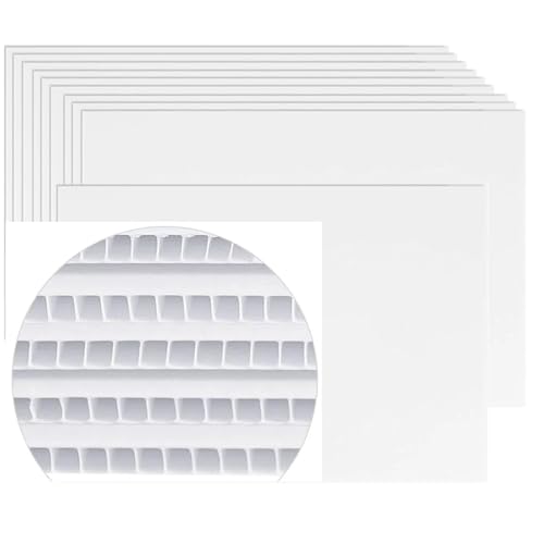 24 x 18 inch Corrugated Plastic Sheets – 10 Pack, Foam Poster Board, Durable & Waterproof Corrugated Plastic for Yard Signs,Outdoor,Open House, Birthday, DIY Projects, 4 MM (White) - color: White