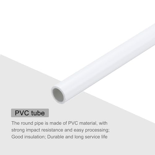 MECCANIXITY 2Pcs 0.31 Inch PVC Rigid Tube Round Pipe 6mm ID 8mm OD 12" High Impact for Water Pipe, Aquarium, Fish Tank, Greenhouse Garden, White - color: White, size: 6mm x 8mm