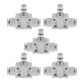 Push to Connect Air Fittings 5/32" Air Flow Control Valve Plastic 5 Pcs White Silver Tone - size: 4mm/5/32"