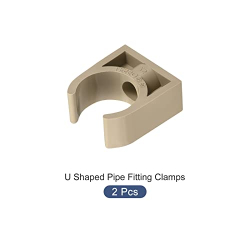 METALLIXITY PPR Water Pipe Clips (25mm/0.98") 2Pcs, Plastic U Shaped Pipe Fitting Clamps - for Tubing Hose Water Supply, Grey - size: 25mm/0.98"