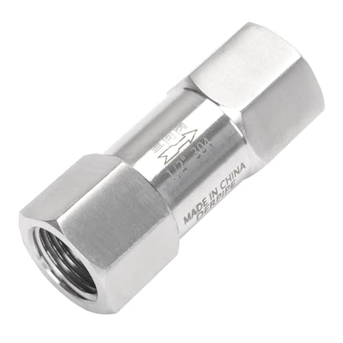 Air Check Valve - 1/2" NPT Female High Pressure Stainless Steel Hex One Way Valve For Air - size: 1/2" NPT, style: High Pressure Female x Female
