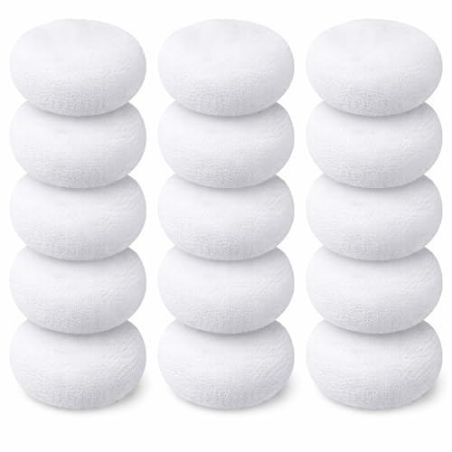 Blulu 15 Pcs Plastic Dish Scrubbers for Dishes Pot Round Nylon Pad, Mesh Scouring Non Scratch Pads (White) - color: White