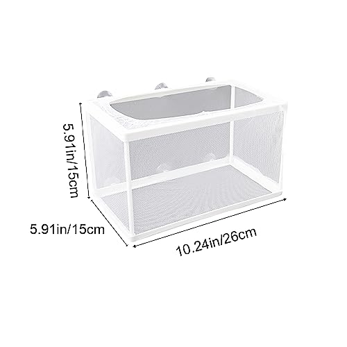 Aquarium Fry Hatchery Net Fine Mesh Fish Hatchery Isolation Net with Suction Cups Hatchery Transparent Isolation Box for Fish Tank