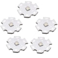 5Pcs 3W 560nm Green 3535 SMD High Brightness Power LED Chip with Aluminum Plate 20mm Star PCB Base Heat Sink for DIY Lighting Fixtures(60deg,Green 560nm-565nm,DC 3.2-3.4V,700mA) - color: Green560-565nm