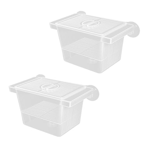 Multipurpose Fish Isolation Tanks with Strong Suction Cup for Aggressive Injured Pregnant and Fry Protections 2PCS Aquarium Isolation Divider - color: Late single room