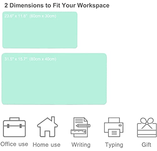 SUJAYU Dual Sided PU Leather Desk Pad, Mouse Pad, Office Desk Mat, Non-Slip Laptop Desk Pad, Waterproof Desk Writing Pad for Office and Home (31.5" x 15.7", Green+Blue) - color: Green+blue, size: 15.7" x 31.5"