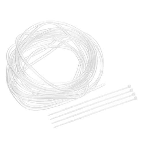 uxcell Flexible PVC Tubing, 1mm ID x 1.6mm OD - 6.6 Feet Long Clear Vinyl Water Pipe, Lightweight Plastic Hose Water Pipe with Zip Ties for Aquaponics, Air Hose, Irrigation - size: 1mm ID x 1.6mm OD