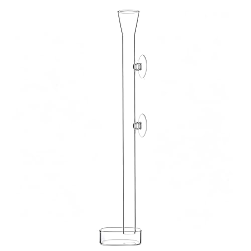 LINLAN 13.78 Inch Glass Shrimp Feeder, Aquarium Feeding Tube and Square Bowl with Two Suction Cups to Prevent Food from Spreading, for Crystal Shrimp and Cherry Shrimp - size: 35CM