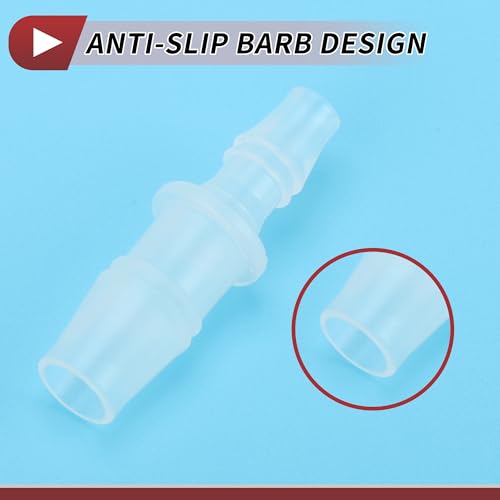 5 Pcs Aquarium Plastic Hose Barb Fitting 1/4" to 3/8" Hose ID Connectors Clear Plastic - size: 1/4"-3/8"