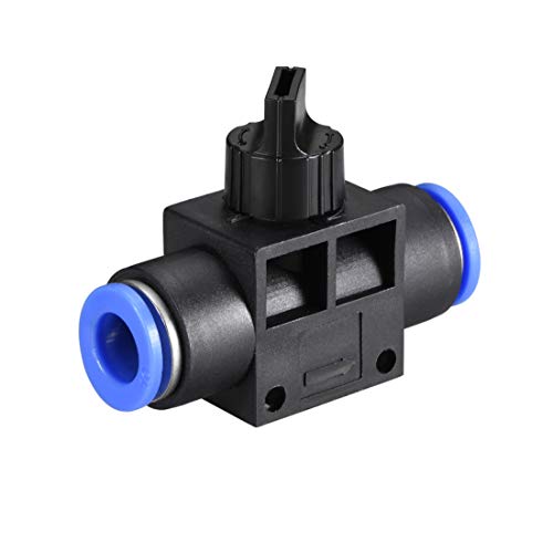 uxcell 10mm OD Pneumatic Air Flow Control Valve with Push-to-Connect Fitting,Union Straight,Pneumatic Air Controller Valve 5pcs