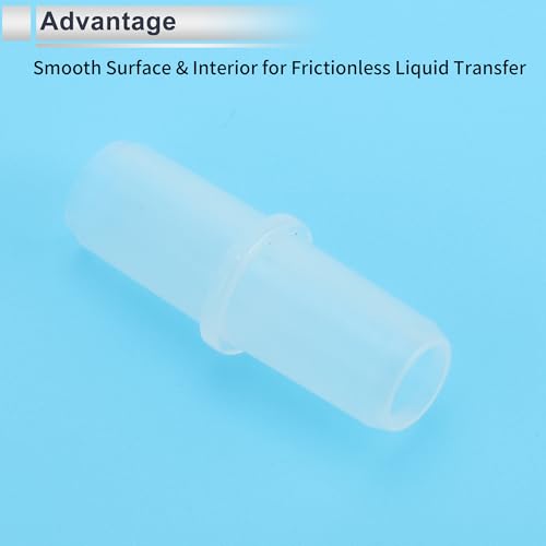 5 Pcs Plastic Hose Barb Fitting 25/64" Stright Barb Hose Connector Clear PP - size: 25/64"