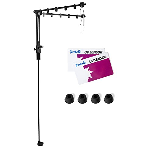 Dual-Head Reptile Metal Heat Lamp Stand, Adjustable Heating Lamp Holder Ideal for Reptile Glass Terrarium Amphibians/Terrestrial Invertebrates Vivarium