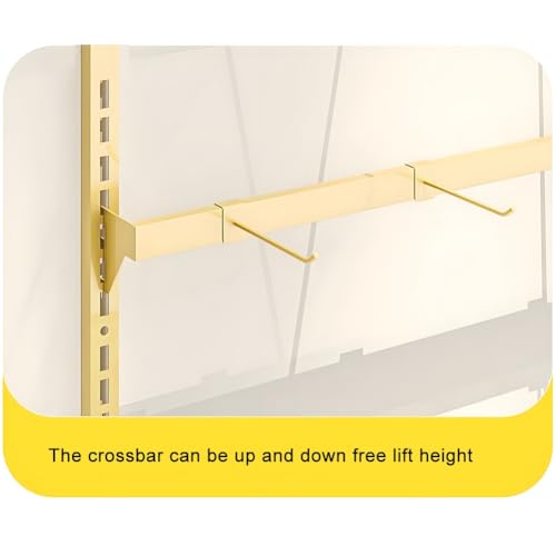 4/5 Tier Wall Mounted Socks Rack, Metal Adjustable Height Underwear Display Shelf, Retail Store Bras/Panties/Tank Tops Organizer Stand, for Clothing Store.Gold-a-120x150cm