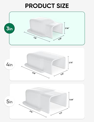 3" Entry Wall Cover Line Cover Set Parts PVC Accessory for Decorative for Ductless Mini Split, Central AC and Heat Pumps, White - color: White, size: 3 inch