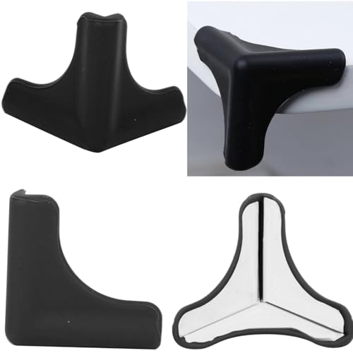 4pcs Edge Corner Protectors Guards, Silicone Smooth Soft Protective Cushions for Furniture Wood Glass Steel Ceramics Surface, Black, (Length: 1.8"/4.5cm) - color: Black, size: small: Length: 1.8"/4.5cm