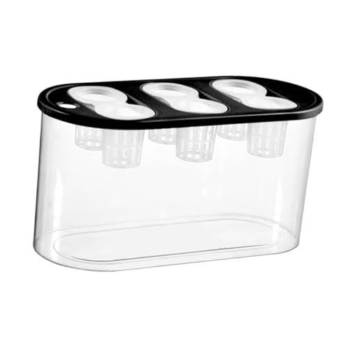 Hydroponic, Hydroponic System, Planting Container, 6 Holes, Indoor Tabletop Mini Aquarium for Plants and Fish, Black - color: Black