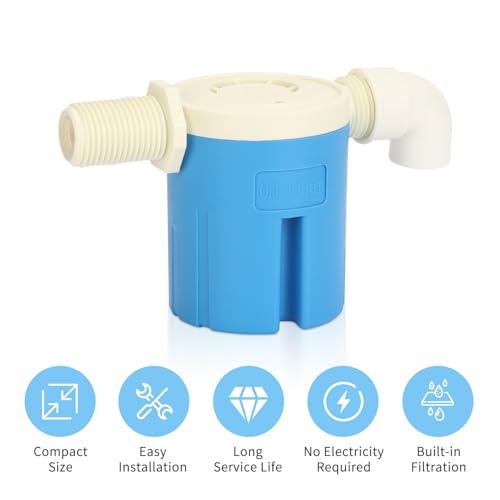 3/4" Side Inlet Float Valve, Automatic Float Valve Water Control System for Water Tank and Trough - Durable Plastic, Corrosion Resistant, for Livestock, Pool, Pond, Aquarium - color: Side Inlet, size: 0.75 Inch