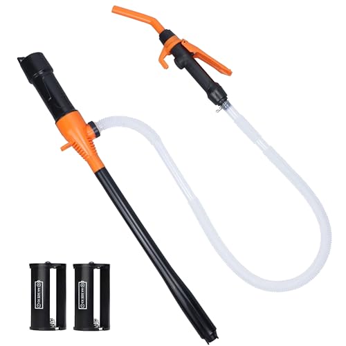 SOLALI Portable Battery Powered Gas/Liquid Transfer Pump, Battery Operated Liquid Water/Fuel Transfer Pump with Adjustable Flow Control, 2.2 Gallons per Min, Electric Siphon Pumps for Fuel Gas Water - style: Flow nozzle pump