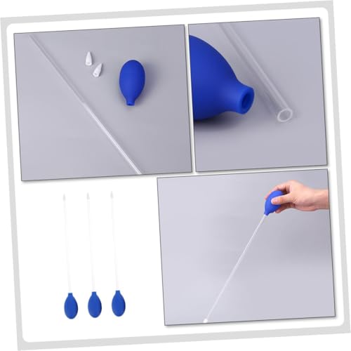 Hemoton 3pcs Aquarium Gravel Vacuum Cleaner Manual Water Changing Tool 35cm Blue Fish Tank Siphon Tube for Household Aquarium Cleaning and Substrate Maintenance