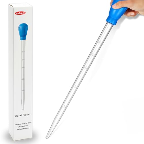 17.7in 1 Pieces Long Pipette for Fish Tank Coral Food Feeder Long Syringe Reef Coral Food Spot Feeder Tube for Reef Aquatic Plant Spider Snake Lizard，for Axolotl Tank Accessories - size: 17.7 in Pipette (1 Piece)