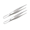 5 Inch Stainless Steel Tweezers with Straight Serrated Tip Multipurpose Forceps for Craft Repairing 2 Pack - size: 5 Inch