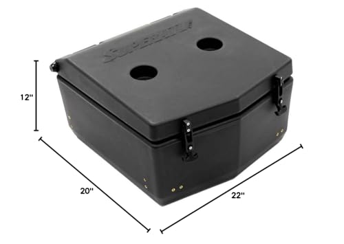 SuperATV Insulated Cargo Cooler Box for 2021+ Yamaha Wolverine RMAX 2 | Heavy Duty Bed Storage Box with Sealed Lid, Drain Plug, and Dual Cup Holders | 30-Liter Capacity