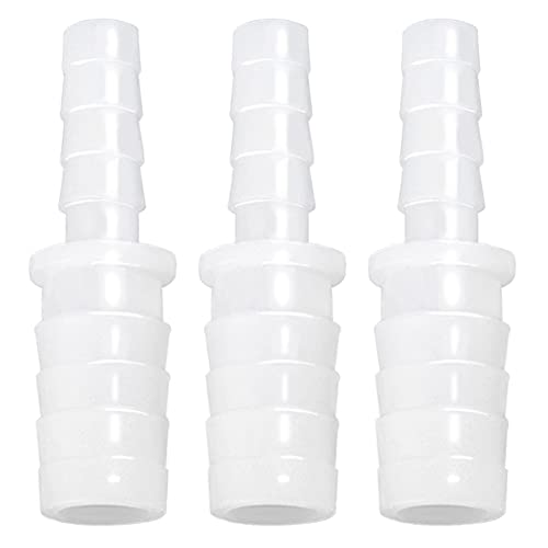 Plastic Hose Barb Reducer Pipe Fittings, 1/4" to 3/16" Hose ID Connectors Joint Splicer Mender Adapter Union Boat Water Air Aquarium O2 Fuel (Pack of 3) - size: 1/4"-3/16", style: 3