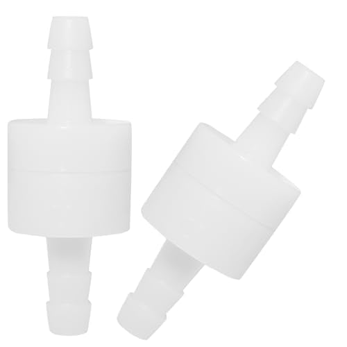 Luomorgo 2 Pcs 1/4" Inline Check Valve - PVDF Plastic One-Way Non-Return Air Check Valve - Ozone Resistant for Fuel, Oil, Water, Air, Gas Pumps & Systems - size: 1/4 Inch