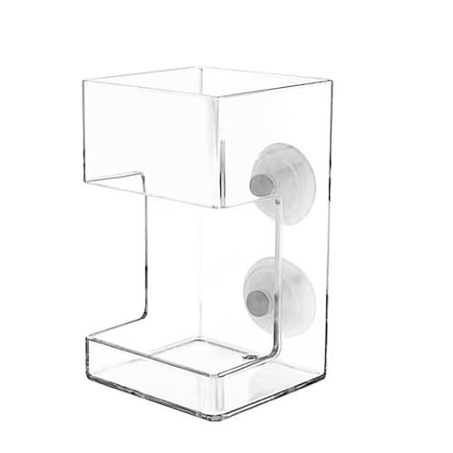 No Mess Aquarium Feeder, Acrylic Clear Fish Tank Feeder with Suction Cup, Preventing Food Scattering Feeding Tray Hollow Floating Sinking Shrimp Food Holders (Square,1) - color: Square