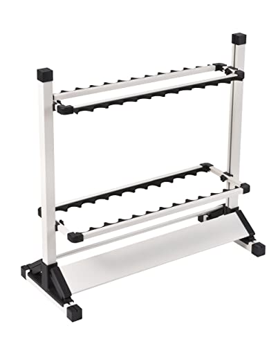 JOYWAVE Fishing Rod Holders,Aluminium Fishing Pole Holders,Portable Fishing Rod Rack,Holds Up to 24 Rods,Fishing Pole Vertical Ground Display Rack