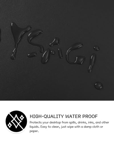 YSAGi Non-Slip Leather Desk Pad, Waterproof Laptop Computer Desk Keyboard Mat, Table Protector Blotter Mat, Large Mouse Pad for Office/Work/Home/Decor(Black, 23.6" x 13.7") - color: Black, size: 23.6" x 13.7"