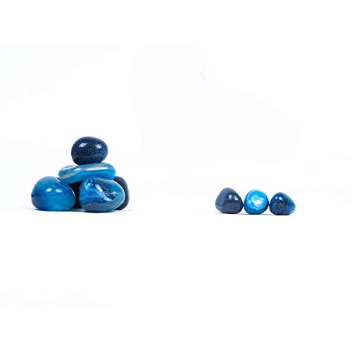 Royal Sapphire River Rocks, Garden Rocks, Outdoor Decorative Stones, Natural Gravel, for Aquariums, Landscaping, Vase Fillers, Succulent, Cactus Pot, Terrarium Rocks. (500 gm, Blue)