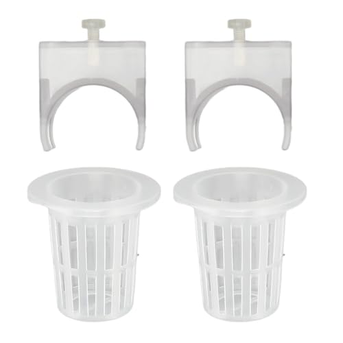 2 Pcs ABS Transparent Fish Tank Planter Cups Adjustable Hanging Holder Aquarium Fish Tank Landscaping Decorations Plant Pots