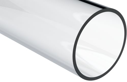 Plastic-Craft | Extruded Acrylic Round Tube, Clear, 1-1/8" (1.125") ID x 1-1/4" (1.25") OD x 12" L (Pack of 6) - size: 1-1/8 inch ID x 1-1/4 inch OD x 12 inches long,