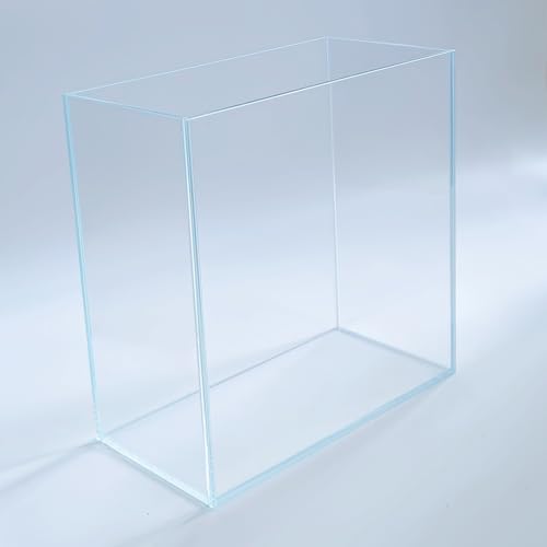 High-Clarity 3.5 Gallon Fish Tank 30 * 15 * 30CM - Low Iron Glass Aquarium with Space-Saving Thin & Narrow Designs | Includes Non-Slip Mat, Corner Guards + Decor | Ideal for Desktop/Bathroom - size: Small