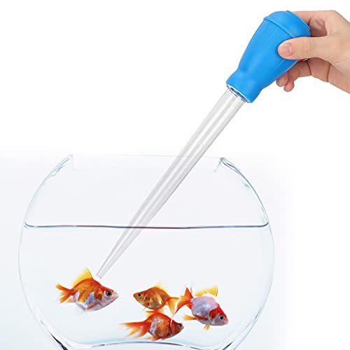 Fish Pipette Dropper, Aquarium Dropper Mini Manual Water Changer Aquarium Gravel Cleaner Waste Remover Changer Aquarium Dropper Pipette Feeder Water Transfer(Blue) - color: Blue