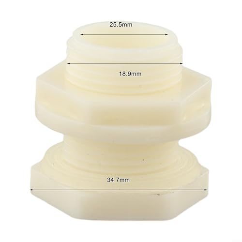 Fitting ABS Adapter for Water Tanks Rain Buckets Secure Seal Connector for Ponds and Aquarium Water Storage Applications (3/4 inch) - size: 7-10 cm
