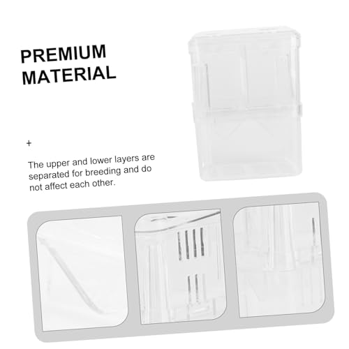 Kisangel Acrylic Dual-Layer Fish Hatching Box 2pcs Fish Breeding Incubator for Guppies Fry Hatching Container Suitable for Aquariums