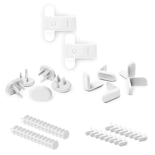 Ubbi Safety Bundle, Safeguarding and Baby Proofing Set, Includes 36 Outlet Covers, 16 Table Corner Protectors and 2 Pinch Guards, Child Safety Kit, White - size: One Size, style: White Safety Bundle