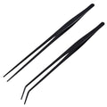 Aquatic Tweezers Set 27cm Steel Straight & Curved for Aquarium Planting and Reptiles Feeding Tool Aquascaping Plant Tweezers