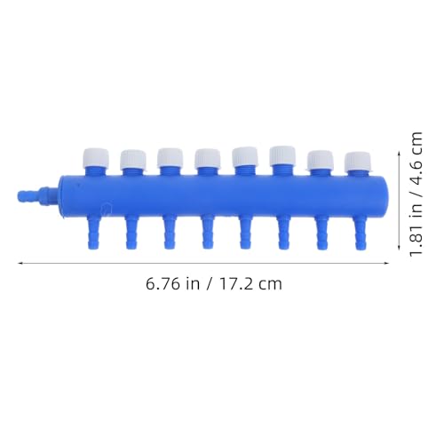 Milisten Aquarium Air Flow Control Valve Distributor Splitter with Adjustable Oxygen Output 8-Outlet Navy Blue Aquarium Airline Manifold for Fish Tank Air Pump Accessories