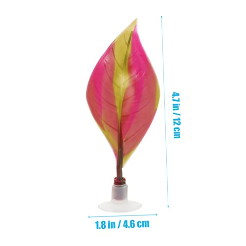 Happyyami 4pcs Decorate Fish Resting Bed Leaf Decor Aquarium Betta Fish Hammock Leaves Silicone Leaf Fish Tank Supplies Simulation Leaf Decor Fish Tank Sucker Fish Skin