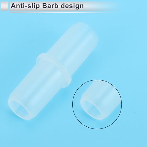 5 Pcs Plastic Hose Barb Fitting 25/64" Stright Barb Hose Connector Clear PP - size: 25/64"